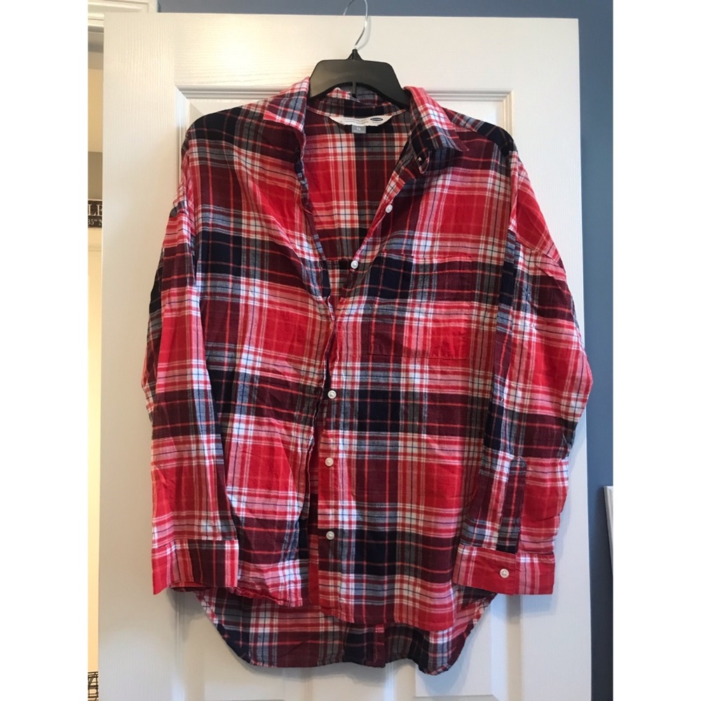 Old Navy Boyfriend Plaid Button Down